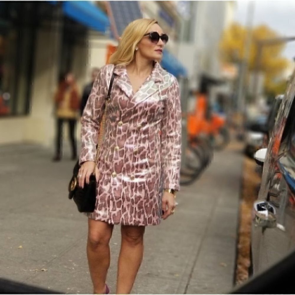 KENDRA Snake Print Blazer Dress